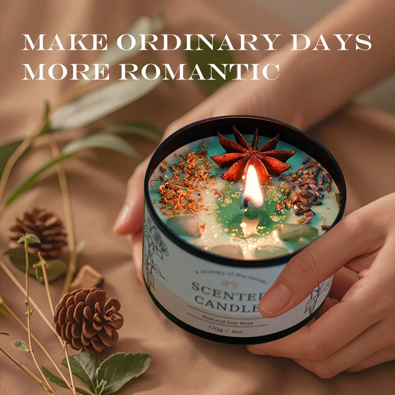Home Fragrance Scented Candle - Yaratıcı Kristal Aromaterapi Mum 6OZ -